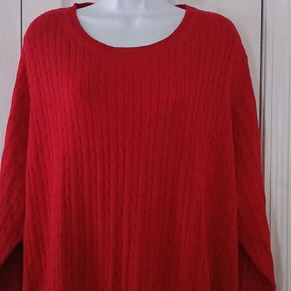 Kim Rogers ribbed cable crew long sleeve sweater holiday party Sz 2X NWT - Picture 3 of 7